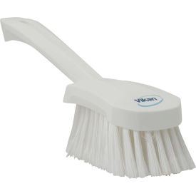 Remco 41945 Vikan 41945 Short Handle Washing Brush- Soft/Split, White image.