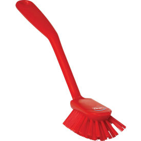 Remco 42374 Vikan 42374 Dish Brush w/ Scraper- Medium, Red image.