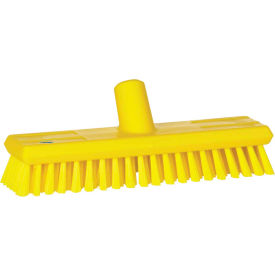 Remco 70436 Vikan 70436 11" Waterfed Deck Scrub- Soft, Yellow image.