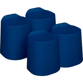 Regency Dott 18" Plastic Classroom Stackable Stool Navy Blue Pack of 4 