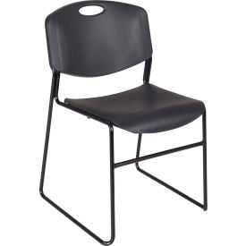 Plastic Stack Chair - 400 lb. Capacity - Black - 4/PK view 2