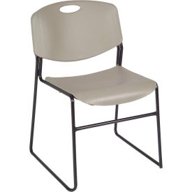 Regency Seating 4400GY4PK Regency Plastic Stack Chair - 400 lb. Capacity - Gray - 4/PK image.