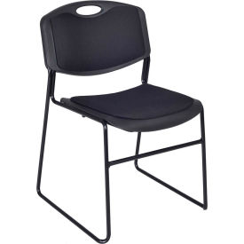 Regency Seating 4450BK Regency Plastic Stack Chair with Padded Seat and Back - 400 lb. Capacity - Black image.