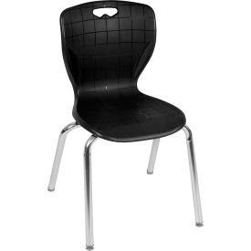 Andy Classroom Stackers 18" Learning Classroom Chair, Black, 4/Pack view 2