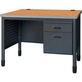 Regency Mesa Single Pedestal Teachers Office Desk 48"W x 30"D x 29"H Medium Oak 