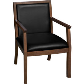 Regent WallGuard Guest & Reception Waiting Room Wood Side Chair, Neo Walnut/Black view 2