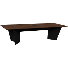 Conference Table with Power Data Grommet, 120"L x 48"W x 29"H, Neo Walnut/Black view 2