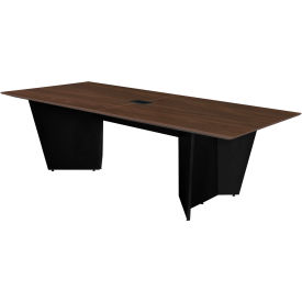 Conference Table with Power Data Grommet, 96"L x 48"W x 29"H, Neo Walnut/Black view 2