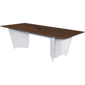 Conference Table with Power Data Grommet, 96"L x 48"W x 29"H, Neo Walnut/White view 2