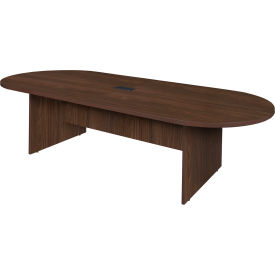 Legacy Racetrack Conference Table with Charging Port, 120"L x 47"W x 29"H, Neo Walnut. view 2