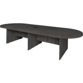 Legacy 144" Modular Racetrack Conference Table with Power Data Grommet, Ash Grey view 2