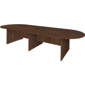 Legacy Racetrack Conference Table with Charging Port, 144"L x 52"W x 29"H, Neo Walnut view 2