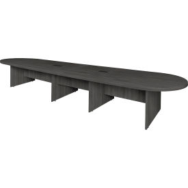 Legacy 192" Modular Racetrack Conference Table with 2 Power Data Grommets, Ash Grey view 2
