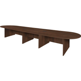 Legacy Racetrack Conference Table with 2 Charging Ports, 192"L x 52"W x 29"H, Neo Walnut view 2