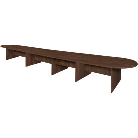 Legacy Racetrack Conference Table with 3 Charging Ports, 240"L x 52"W x 29"H, Neo Walnut view 2