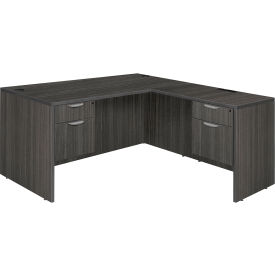 Regency Legacy 71" Double Pedestal L-Desk with 35" Return Ash Grey 