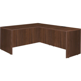 Legacy Executive L-Shaped Desk Shell, 66"W x 77"D x 29"H, Neo Walnut view 2