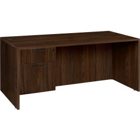 Regency Legacy Executive Desk with Single Pedestal Drawer Unit, 66"W x 30"D x 29"H, Neo Walnut view 2