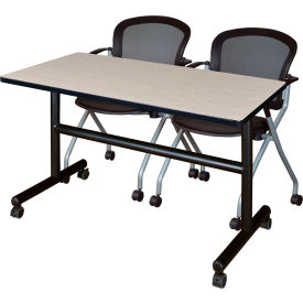 Regency® Kobe Training Nesting Table with 2 Cadence Nesting Chairs 48"L x 24"W Maple 