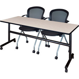 Regency® Kobe Training Nesting Table with 2 Cadence Nesting Chairs 72"L x 30"W Maple 