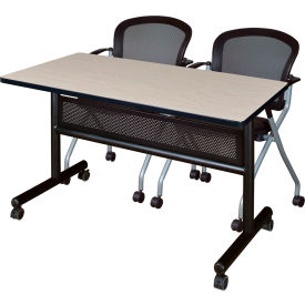 Regency® Kobe Privacy Nesting Table with 2 Cadence Nesting Chairs 48"L x 24"W Maple 