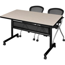 Regency® Kobe Privacy Nesting Table with 2 Cadence Nesting Chairs 48"L x 30"W Maple 