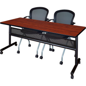 Regency® Kobe Privacy Nesting Table with 2 Cadence Nesting Chairs 72"L x 24"W Cherry 