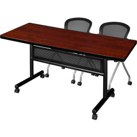 Regency® Kobe Privacy Nesting Table with 2 Cadence Nesting Chairs 72"L x 30"W Cherry 
