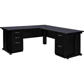 Regency Fusion L Shaped Desk w/ Double Pedestal Drawer 66"W x 78"D x 29"H Grey 