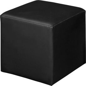 Regency Square Lounge Ottoman - Black Vinyl - Jean Series