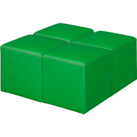 Regency® Jean Square Vinyl Ottoman Envy Green Set of 4 