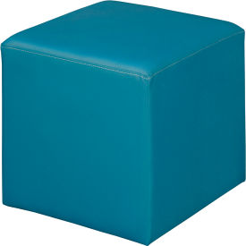 Jean Square Stool Ottoman, Peacock Teal view 2