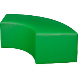 Aurora Curved Vinyl Ottoman, Envy Green view 2