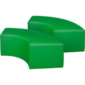 Aurora Curved Vinyl Ottoman, Envy Green, Set of 2 view 2