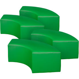 Aurora Curved Vinyl Ottoman, Envy Green, Set of 4 view 2