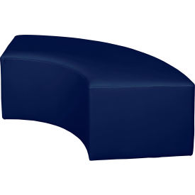 Aurora Curved Vinyl Ottoman, Naval Blue view 2