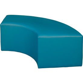 Aurora Curved Vinyl Ottoman, Peacock Teal view 2