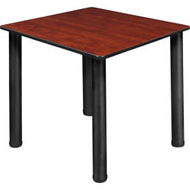 Regency Seating TB303018CHBPBK Regency Kee 30" Square Multipurpose Breakroom Slim Table, Cherry/ Black image.