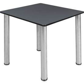Regency Seating TB303018GYBPCM Regency Kee 30" Square Multipurpose Breakroom Slim Table, Grey/ Chrome image.