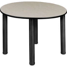 Regency Seating TB3618RNDPLBPBK Regency Kee 36" Round Multipurpose Breakroom Slim Table, Maple/ Black image.