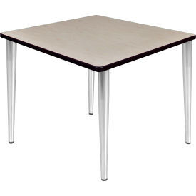 Regency Seating TPL4242PLCM Regency Kahlo 42" Square Multipurpose Breakroom Tapered Leg Table, Maple/ Chrome image.