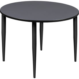 Regency Kahlo 48"" Round Multipurpose Breakroom Tapered Leg Table Grey/ Black