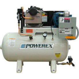 POWEREX-IWATA AIR TECHNOLOGY, INC STS030132 Powerex STS030132 3 HP Oil-less Scroll Compressor 30 Gallon Horizontal 116 PSI 3 Phase 208-230V image.