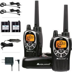 MIDLAND RADIO CORP. GXT1000VP4 Midland® GMRS & FRS Two-Way Radio, 50 Channels, 462.55-467.7125 Mhz, Black/Silver, Pack of 2 image.