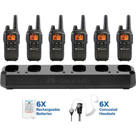 Midland® BizTalk® FRS Two-Way Business Radio with Multi-Unit Charger Black Pack of 6