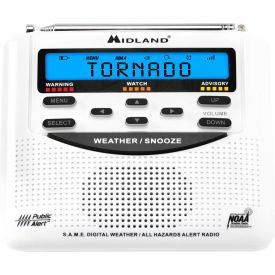 MIDLAND RADIO CORP. WR120B Midland® NOAA Weather Alert Radio, White image.