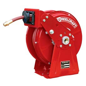Reelcraft Industries Inc DP5450 OLP Reelcraft DP5450 OLP 1/4"x 50 300 PSI Heavy Duty Spring Retractable Compact Dual Pedestal Hose Reel image.