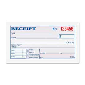 Adams Manufacturing Co. DC2501 Adams® Money/Rent Receipt, 2-Part, 2-3/4" x 5-3/8", White/Canary, 50 Sets/Pad image.
