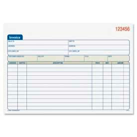 Adams Manufacturing Co. DC5840 Adams® Invoice Book, 2-Part, 8-7/16" x 5-9/16", White/Canary, 50 Sets/Pad image.