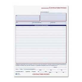 Adams Manufacturing Co. TC8122 Adams® Contractors Invoice Book, 3-Part, 8-3/8" x 11-7/16", White/Canary/Pink, 50 Sets/Pad image.